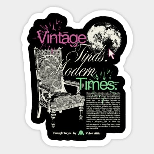 Vintage Finds, Modern Times - V.A. Graphic Tee Sticker